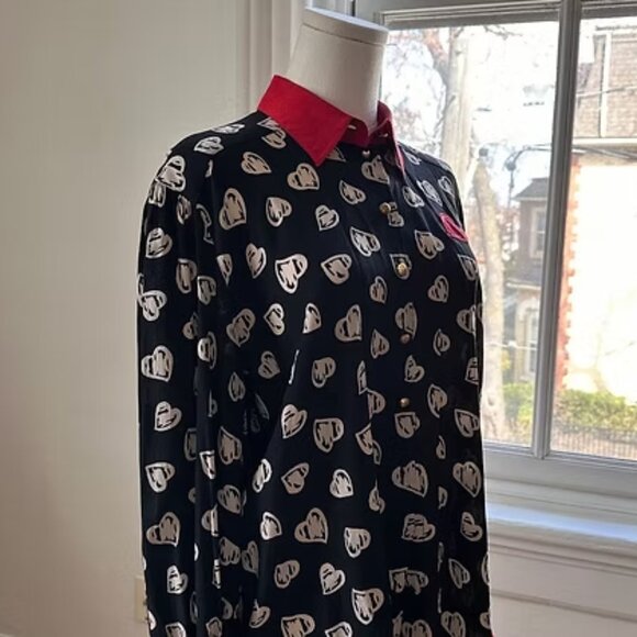 The Lawrence Avenue Heart Silk Blouse - Picture 2 of 3